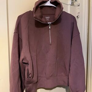 Old Navy Active Brown Quarter-Zip Bounce Fleece